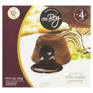 Petit Gateau Congelado Chocolate Mr Bey Caixa 240g 4 Unidades Trimais