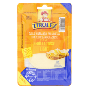 Queijo Mucarela Fatiada Light Sem Lactose Tirolez 150g Trimais
